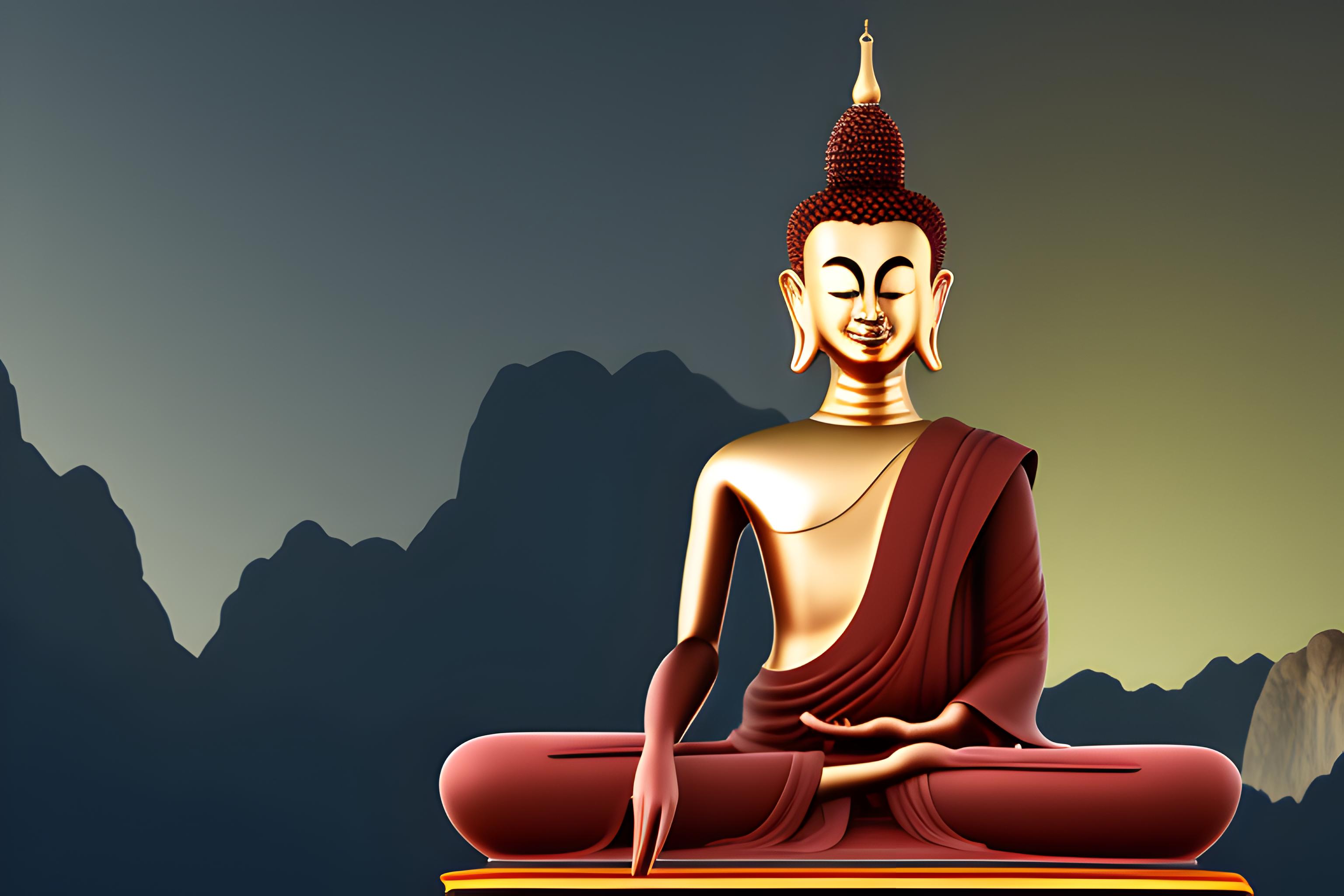 Crée une image : Couleurs principales : noir et vieux rouge, couleurs secondaires : crème et marron foncé (type bois brulé), une ambiance de paysage presque bouddhiste mais sans le bouddha, sombre mais chill, dans une peinture a l'huile asiatique assez épurée (japon, chine, thailande, cambodge) en 16:9